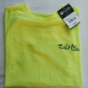 Boys Salt Life T Shirt Size Large Neon Yellow